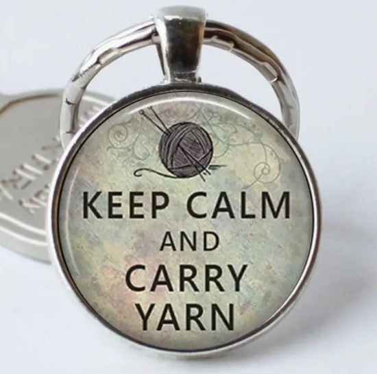 Keep Calm and Carry Yarn key chain