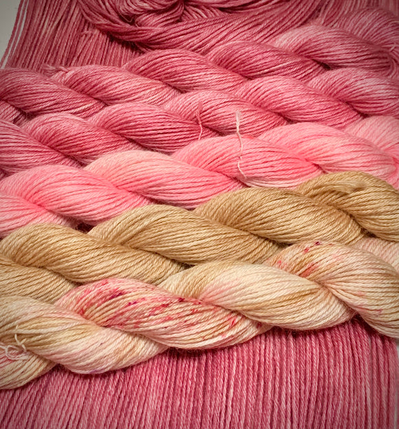 DK weight silk and alpaca yarn all hand dyed