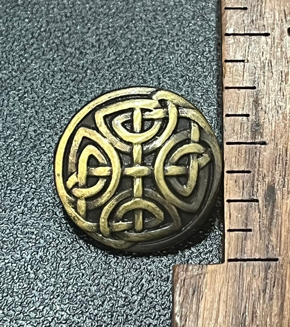 5/8 inch Bronze Antiqued Metal Button with Celtic Knot Design, Single Shank Style