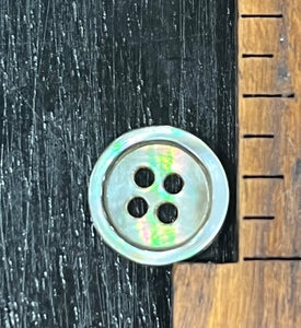 3/8 Inch Black Abalone Shell Buttons, 4 hole design