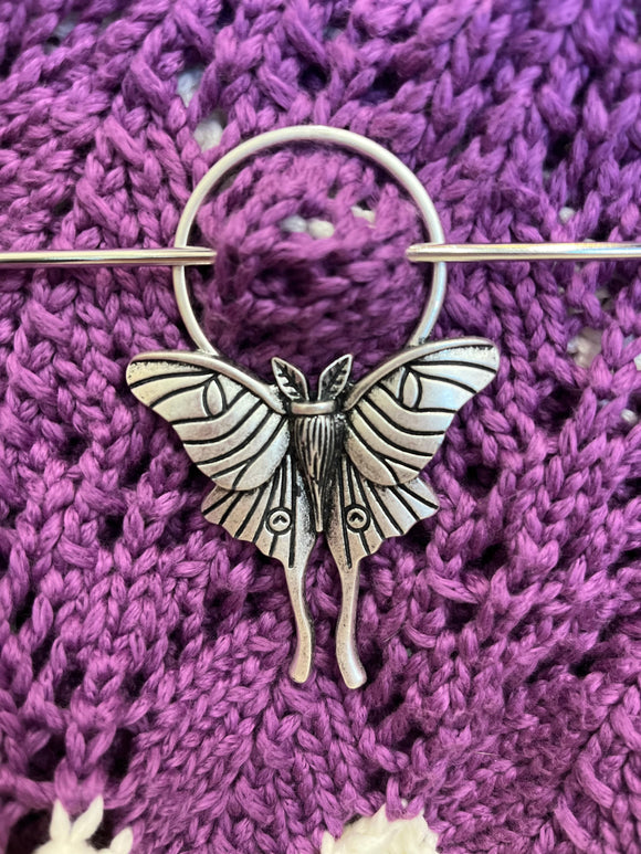 Lunar Moth Shawl Pin