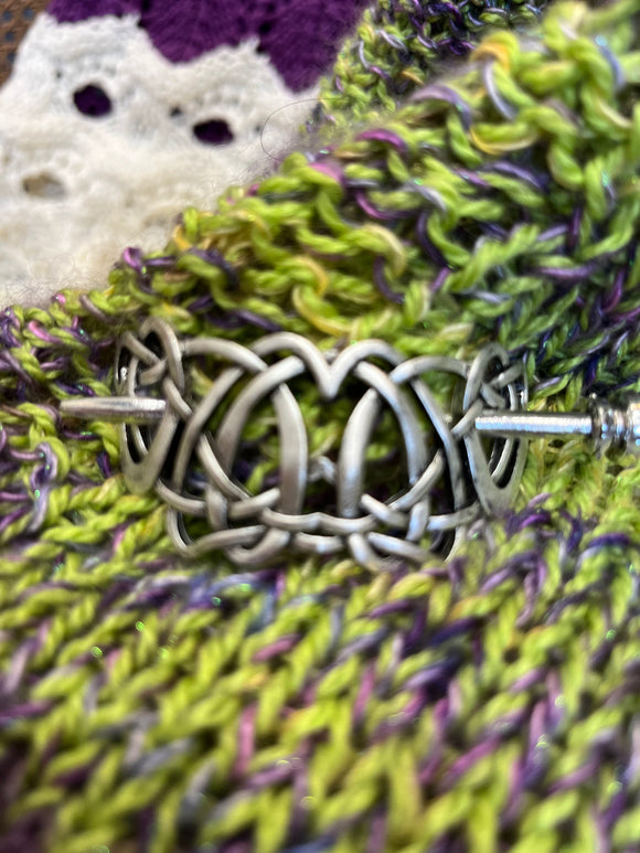 Celtic Knot work ‘Hearts’ Shawl Pin