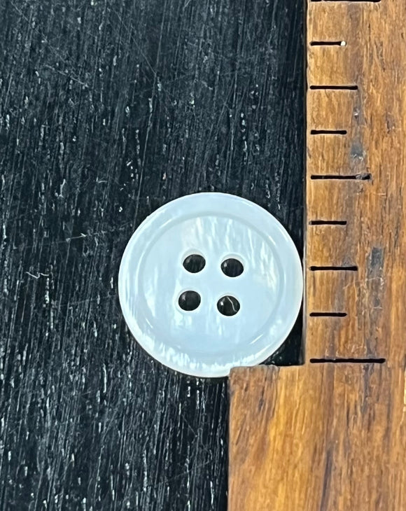 1/2 Inch White Abalone Shell Buttons, 4 hole design