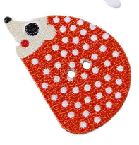 Natural Wood Sewing Button Scrapbooking Hedgehog Orange 2 Holes 25mm(1") x 16mm( 5/8")