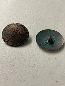 25mm zink based aged copper finished floral shield