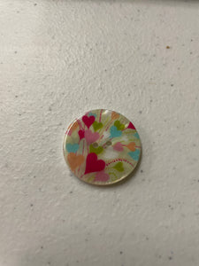 Natural Shell Sewing Button Scrapbooking 2 Holes Round Multicolor Heart fountain Pattern 3cm(1 1/8") Dia