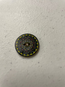 1 inch wooden button, two hole, printed, Karma Blooming