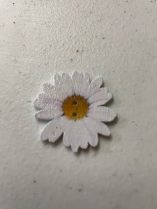 1 1/2 Inch White Flower button, 2 hole design