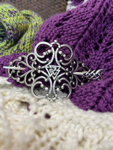 Triple Triangle Filigree Metal Shawl Pin