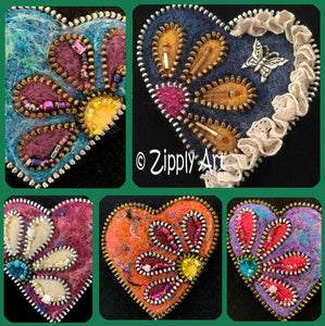 Patrón Zipply Art Daisy Heart solamente