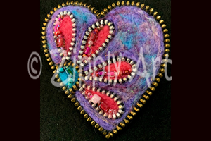 Zipply Art Daisy Heart Pink-Purple Kit