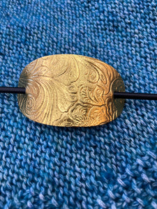 Embossed Leather Shawl Pin in Gold