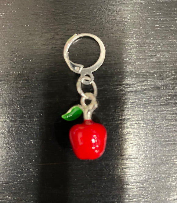 Red and Silver Apple Stitch Marker