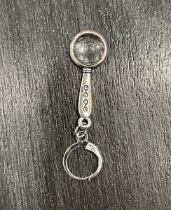 Silver Magnifying Glass Stitch Marker