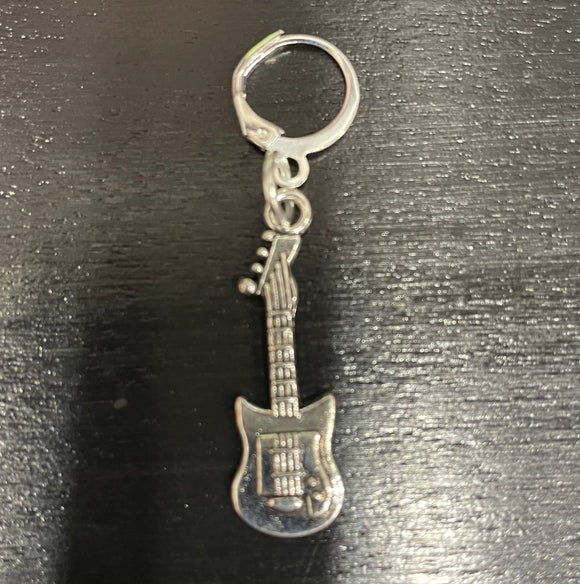 Silver Guitar Stitch Marker