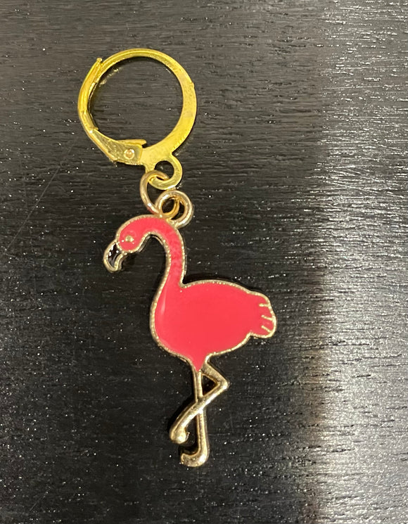 Pink and Gold Flamingo Stitch Marker