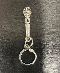 Silver Microphone Stitch Marker