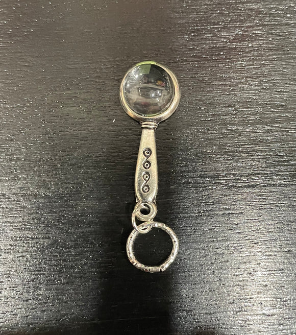 Silver Magnifying Glass Stitch Marker