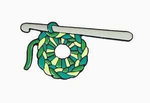 Retro Knitting Yarn Ball Crochet Ornament Enamel Brooch Lapel Pin Green