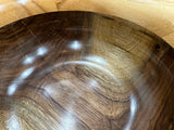 Signed Walnet and Beach Hand Turned Wood Yarn Bowl by Morse Craig