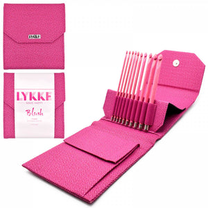 LYKKE CRAFTS Blush 6" Crochet Hooks Set fuchsia fabric