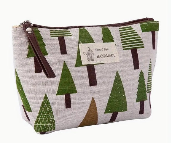 Natural Style Accessory Bag  Green Trees