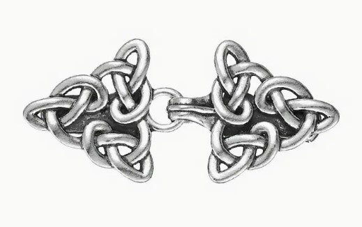Silver Double Shawl Clasp  Celtic Knot Triangle