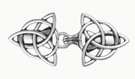 Silver Double Shawl Clasp  Celtic Trinity Knot