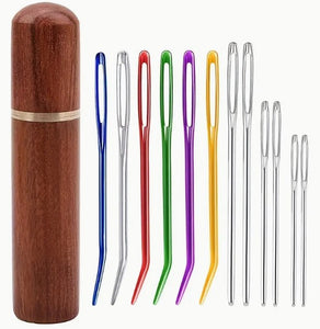 12 pc Darning Needle Set in Wooden Case