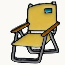 Yellow Folding Chair camping themed Pin