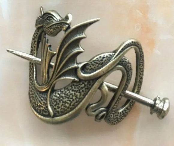 Gold Dragon Shawl Pin