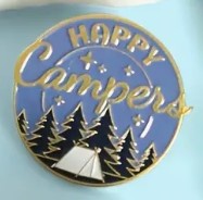 'Happy Campers' camping themed Pin