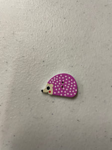 Natural Wood Sewing Button Scrapbooking Hedgehog hot pink 2 Holes 25mm(1") x 16mm( 5/8") (Copy)