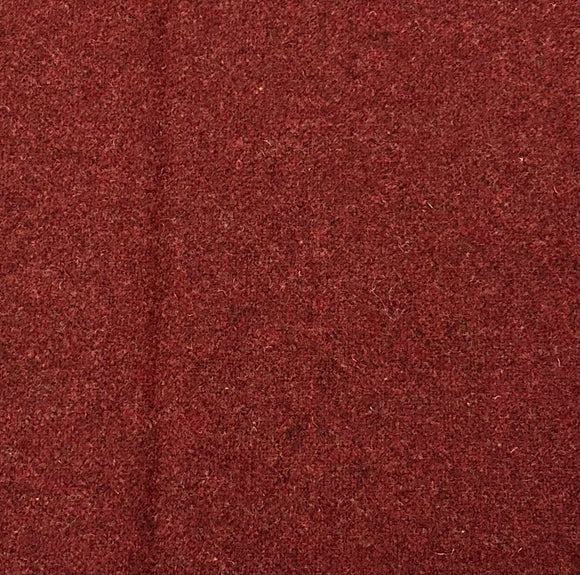 Berry Red Washed 100% Wool Fabric Fulled Fat Quarter