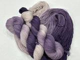 Seriously Sock in ombre color, Plum Scrumptious, by Hot Springs Fiber Co.