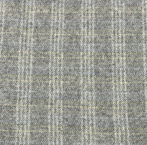 Tela de lana 100% lavada a cuadros color crema dorado gris Fulled Fat Quarter