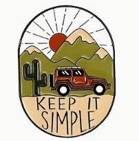 'Keep It Simple' camping themed Pin