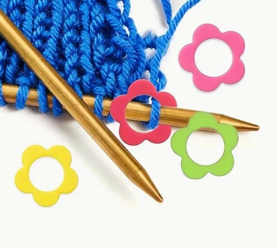 12 Pk Multi Color Flower Closed Ring Stitch Markers