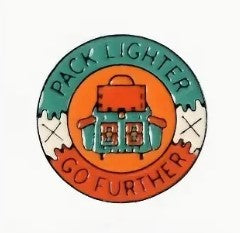 'Pack Lighter..' camping themed Pin