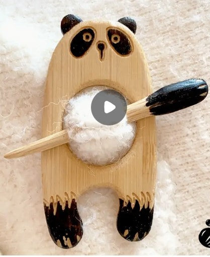 Panda Wood Shawl Pin