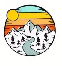 Striped Sky over Mountain camping themed Pin