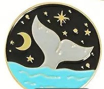 Whale Tail, Moon, and Stars camping themed Pin
