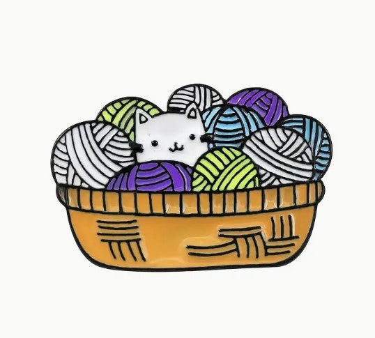 Basket Kitty Pin