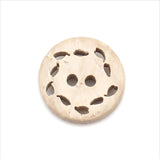 1/2 Inch Two Hole Round Button. Made Of Coconut Shell. Filigree