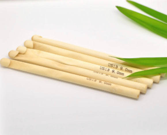 Gancho de crochet de bambú US13 de 9,0 mm