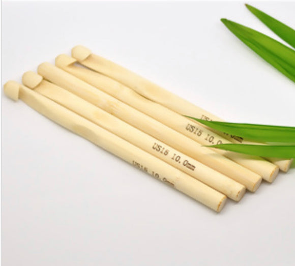 Gancho de crochet de bambú de 10,00 mm US 15