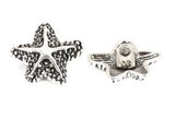 7/8 Inch Shank Back Antiqued Silver Starfish Button