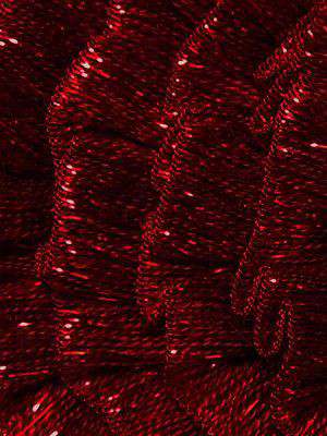 TincelTown Ruffle Ribbon Yarn Red with Red Sparkles