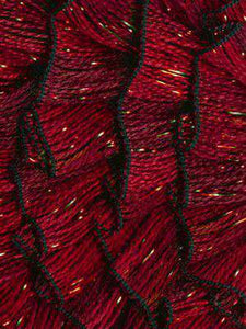 TincelTown Ruffle Ribbon Yarn Tonal Reds con brillo rojo 