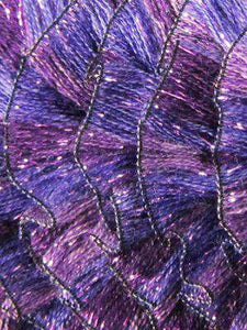 TincelTown Ruffle Ribbon Yarn Light Purples and Silver